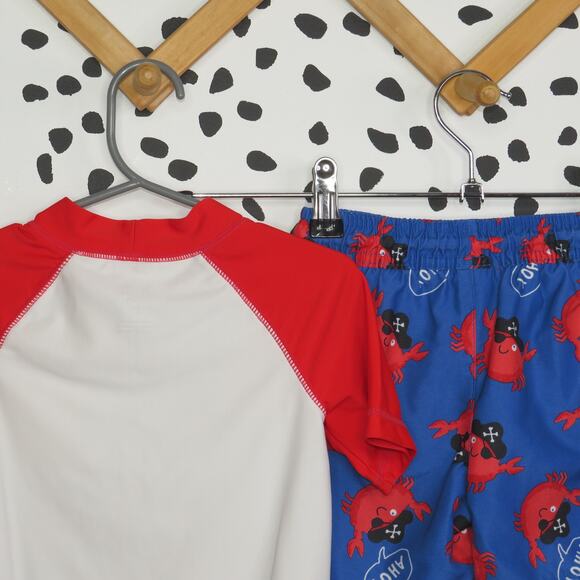 Just One You Carb Pirate Toddler Swim Trunks and Rash Guard Set - Picture 4 of 8